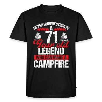 71 Year Old Camper Scouting Scout 71 Birthday - Men's Premium Organic T-Shirt - black - Front - Nico (187cm)