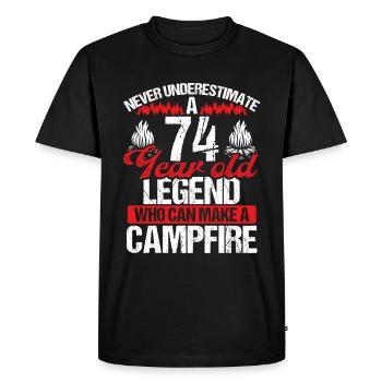 74 ans Camper Scout scout 74 anniversaire - T-shirt Premium bio Homme - noir - Devant - Nico (187cm)