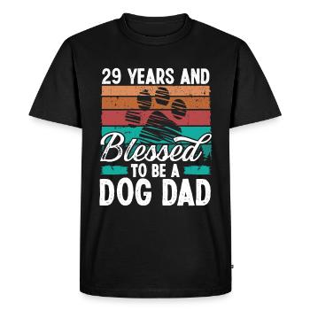 29 Year Old Dog Dad 29 Birthday Retro Dog Father - Men's Premium Organic T-Shirt - black - Front - Nico (187cm)