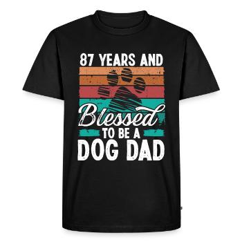 87 ans Chien Papa 87 Anniversaire Rétro Chien Père - T-shirt Premium bio Homme - noir - Devant - Nico (187cm)