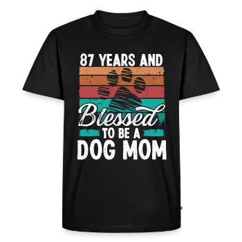87 ans Chien Maman 87 Anniversaire Rétro Chien Mère - T-shirt Premium bio Homme - noir - Devant - Nico (187cm)