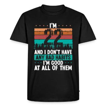 22 Year Old Birthday Funny Humor 22 Birthday - Men's Premium Organic T-Shirt - black - Front - Nico (187cm)