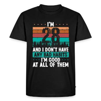 28 Year Old Birthday Funny Humor 28 Birthday - Men's Premium Organic T-Shirt - black - Front - Nico (187cm)