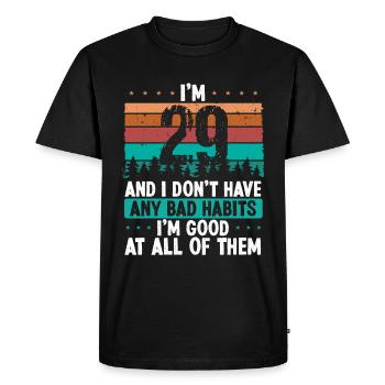 29 Year Old Birthday Funny Humor 29 Birthday - Men's Premium Organic T-Shirt - black - Front - Nico (187cm)