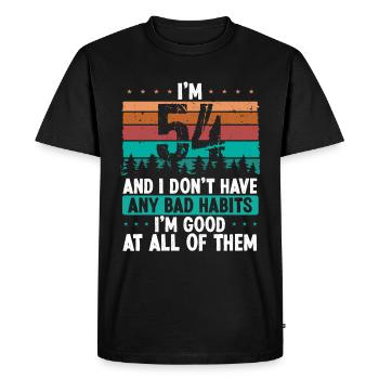 54 Year Old Birthday Funny Humor 54 Birthday - Men's Premium Organic T-Shirt - black - Front - Nico (187cm)