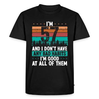 57 Year Old Birthday Funny Humor 57 Birthday - Men's Premium Organic T-Shirt - black - Front - Nico (187cm)