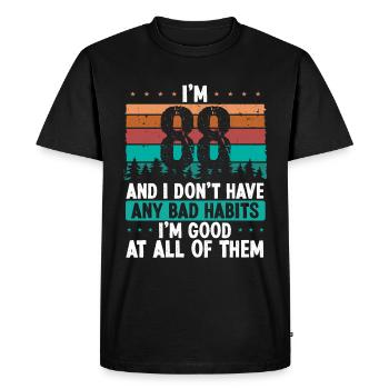 88 Year Old Birthday Funny Humor 88 Birthday - Men's Premium Organic T-Shirt - black - Front - Nico (187cm)