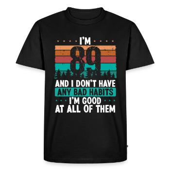 89 Year Old Birthday Funny Humor 89 Birthday - Men's Premium Organic T-Shirt - black - Front - Nico (187cm)