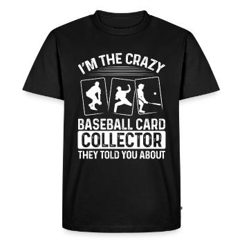 Baseball Card Collector ils vous ont parlé de Card - T-shirt Premium bio Homme - noir - Devant - Nico (187cm)