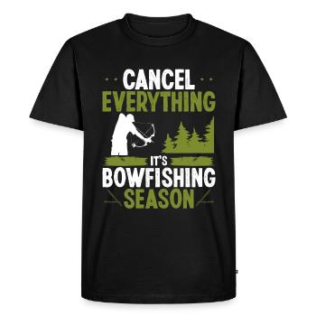 Bowfishing Season Airboat Bow Hunter Bowfisher - Men's Premium Organic T-Shirt - black - Front - Nico (187cm)