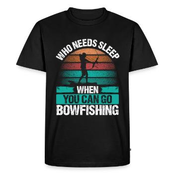 Bowfishing Who needs Sleep Airboat Bowfisher - Men's Premium Organic T-Shirt - black - Front - Nico (187cm)