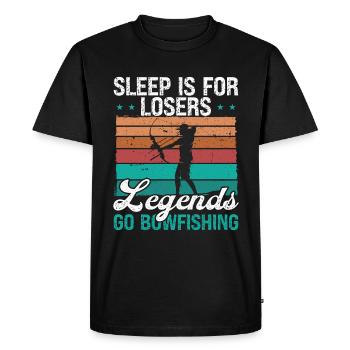 Bowfisher Sleep is for Losers Airboat Bowfishing - Men's Premium Organic T-Shirt - black - Front - Nico (187cm)