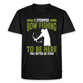 Bowfisher I stopped Bowfishing to be here Airboat - Men's Premium Organic T-Shirt - black - Front - Nico (187cm)