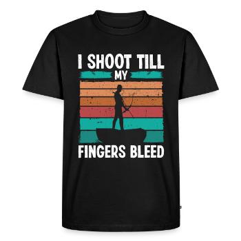 Bowfishing till my Fingers bleed Airboat Bowfisher - Men's Premium Organic T-Shirt - black - Front - Nico (187cm)