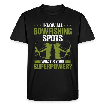 Bowfisher Fisherman Airboat Bowfishing Spot - Men's Premium Organic T-Shirt - black - Front - Nico (187cm)