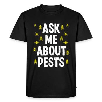 Pest Control Technician Ask me about Pests - Men's Premium Organic T-Shirt - black - Front - Nico (187cm)