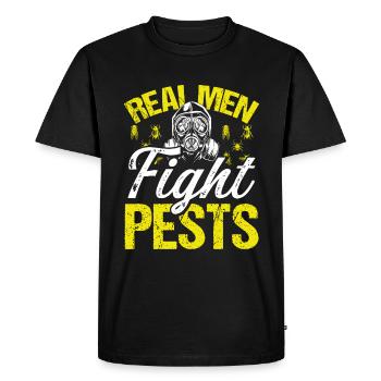 Pest Control Worker Real Men fight Pest Technician - Men's Premium Organic T-Shirt - black - Front - Nico (187cm)