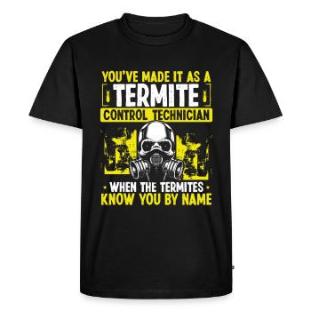 Termite Control Technician Pest Conrol Worker - Men's Premium Organic T-Shirt - black - Front - Nico (187cm)
