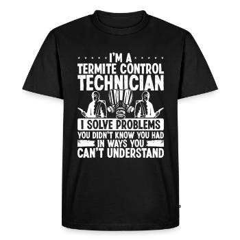 Termite Control Technician Solve Pest Controller - Men's Premium Organic T-Shirt - black - Front - Nico (187cm)