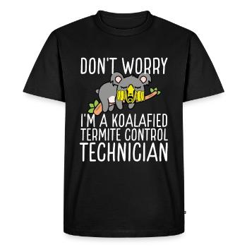 Termite Control Technician Koalafied Pest Officer - Men's Premium Organic T-Shirt - black - Front - Nico (187cm)