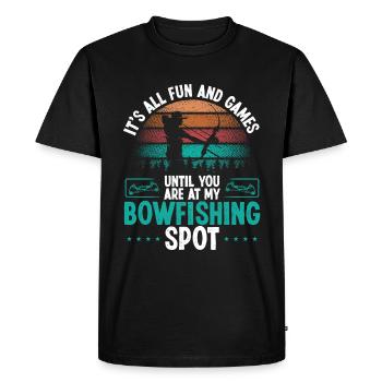 Bowfisher Fisherman Bowfishing Spot Bowfisher - Men's Premium Organic T-Shirt - black - Front - Nico (187cm)