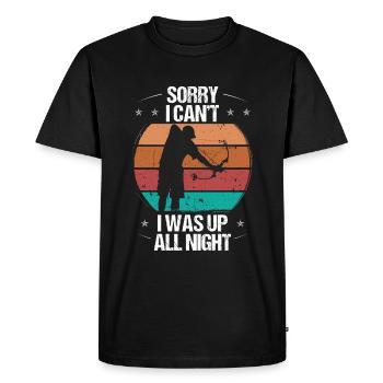 Bowfishing at Night I cant Bowfisher Bow Hunter - Men's Premium Organic T-Shirt - black - Front - Nico (187cm)