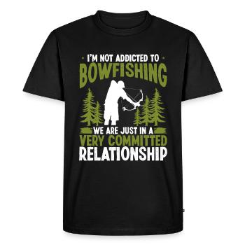 Bowfisher Airboat Fisherman Addicted to Bowfishing - Men's Premium Organic T-Shirt - black - Front - Nico (187cm)