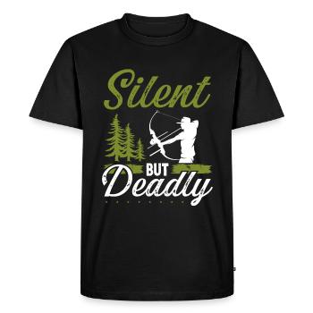 Bowfishing Fisherman Bow Hunter Archer Bowfisher - Men's Premium Organic T-Shirt - black - Front - Nico (187cm)