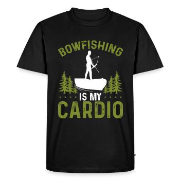 Bowfishing est mon Cardio Fisher Bowhunter Bowfisher - T-shirt Premium bio Homme - noir - Devant - Nico (187cm)