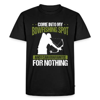 Bowfishing Spot Bow Hunter Fisherman Bowfisher - Men's Premium Organic T-Shirt - black - Front - Nico (187cm)