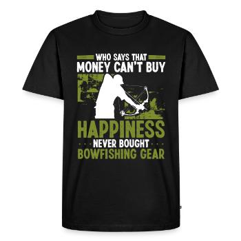 Bowfishing Money achète Happiness Airboat Bowhunter - T-shirt Premium bio Homme - noir - Devant - Nico (187cm)