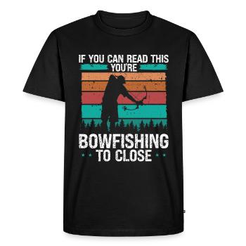Fisherman Bowfishing close Bow Hunter Bowfisher - Men's Premium Organic T-Shirt - black - Front - Nico (187cm)