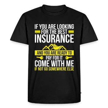 Insurance Agent House Broker Selling Insurance - Men's Premium Organic T-Shirt - black - Front - Nico (187cm)