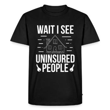 Insurance Broker Wait see uninsured People Agent - Men's Premium Organic T-Shirt - black - Front - Nico (187cm)