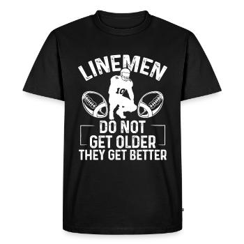 Lineman O-Line Player Passe Garde Gauche Tacle Droit - T-shirt Premium bio Homme - noir - Devant - Nico (187cm)