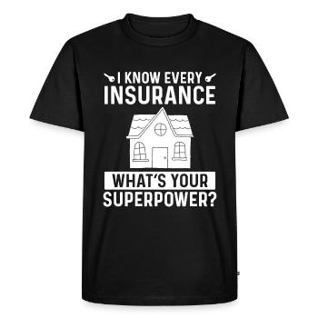 House Insurance Agent Superpower Life Broker - Men's Premium Organic T-Shirt - black - Front - Nico (187cm)