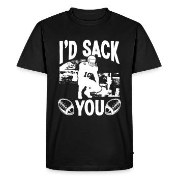 D-Line Pass Football Team End Defensive Tackle - T-shirt Premium bio Homme - noir - Devant - Nico (187cm)