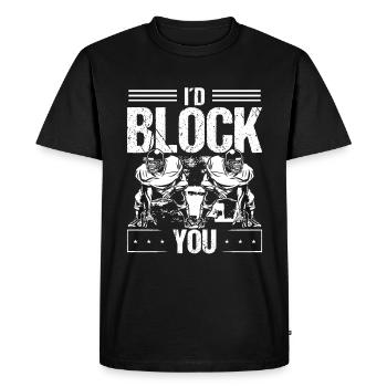 O-Lineman Pass Block Garde gauche Tacle droit - T-shirt Premium bio Homme - noir - Devant - Nico (187cm)