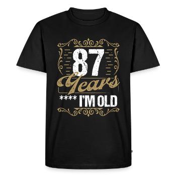 Sarcasme de 87 ans Im Old Vintage Humor Idea87 Ye - T-shirt Premium bio Homme - noir - Devant - Nico (187cm)