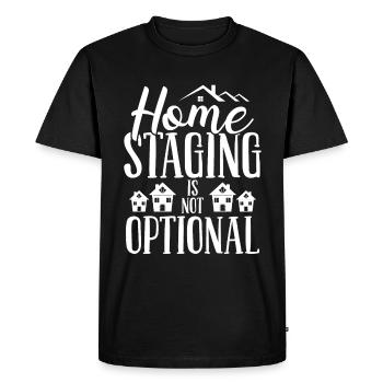 Le Home Staging n’est pas facultatif Affichage de la décoration - T-shirt Premium bio Homme - noir - Devant - Nico (187cm)