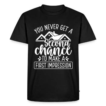 Accueil Home Stager Home Staging House Affichage - T-shirt Premium bio Homme - noir - Devant - Nico (187cm)
