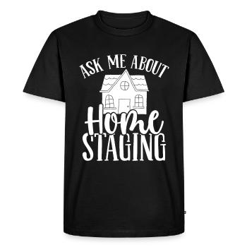 Intérieur Posez-moi des questions sur Home Staging House Stager - T-shirt Premium bio Homme - noir - Devant - Nico (187cm)