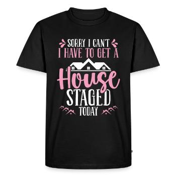 Home Staging Maison intérieure montrant Home Stager - T-shirt Premium bio Homme - noir - Devant - Nico (187cm)