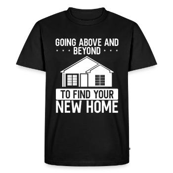 Agent immobilier Trouvez votre nouveau courtier immobilier - T-shirt Premium bio Homme - noir - Devant - Nico (187cm)