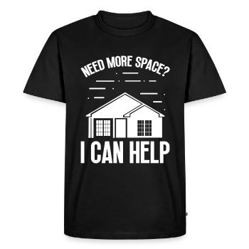 Agent immobilier plus d’espace Je peux aider Courtier - T-shirt Premium bio Homme - noir - Devant - Nico (187cm)