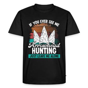 Chasse à la pointe de flèche Laissez-moi tranquille Artefact - T-shirt Premium bio Homme - noir - Devant - Nico (187cm)