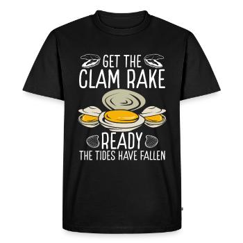 Palourde Préparez le râteau à palourdes Digger Clamming - T-shirt Premium bio Homme - noir - Devant - Nico (187cm)