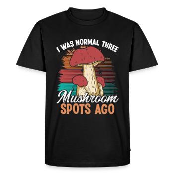 Shroom I était normal trois Mushroom Collecting Spot - T-shirt Premium bio Homme - noir - Devant - Nico (187cm)