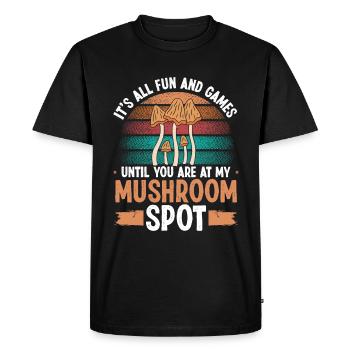 Champignon Collecte de champignons Spot Funny Shroom - T-shirt Premium bio Homme - noir - Devant - Nico (187cm)