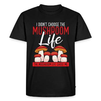 Shroom Mushroom Life m’a choisi Collecte de champignons - T-shirt Premium bio Homme - noir - Devant - Nico (187cm)